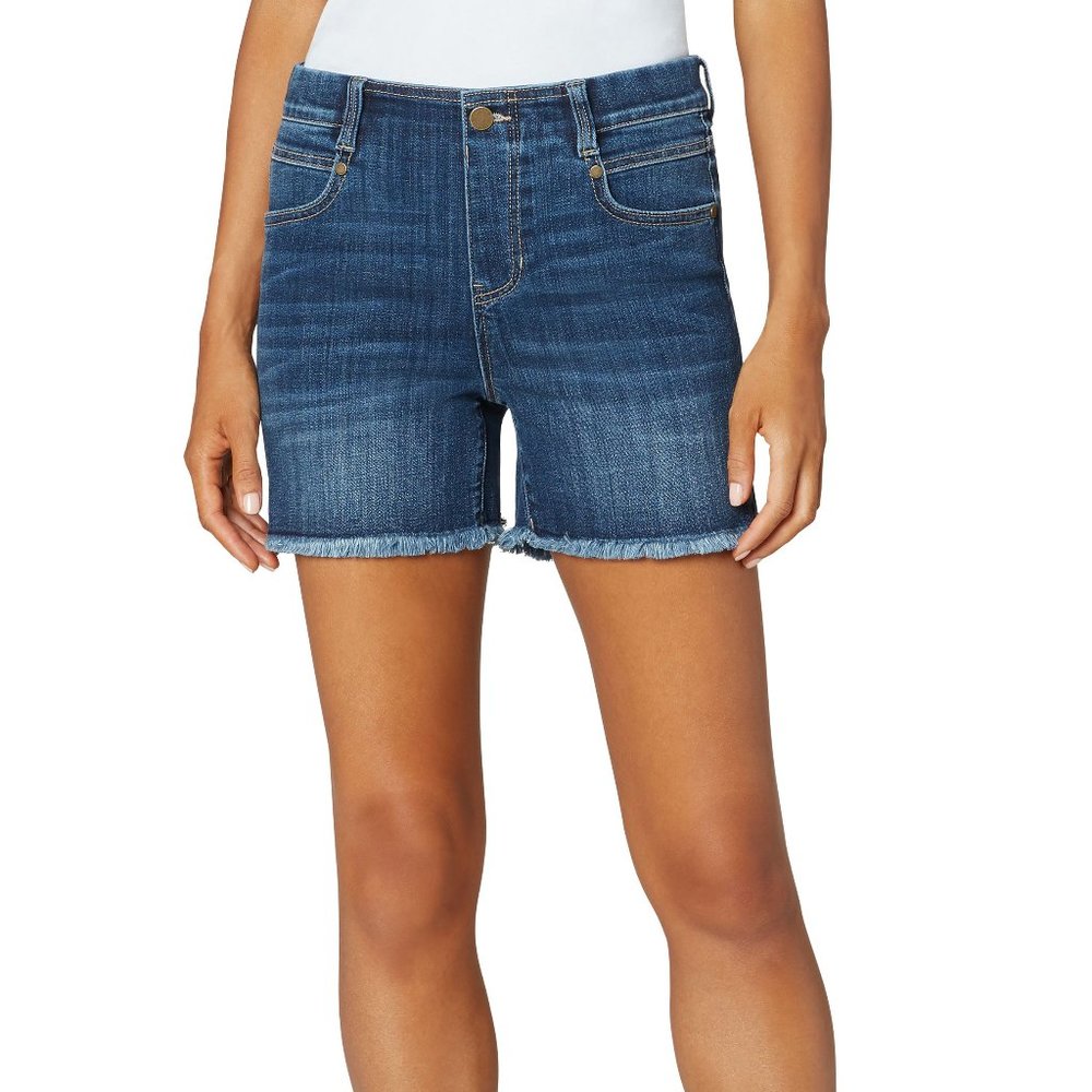 gia glider pull on frayed denim liverpool short